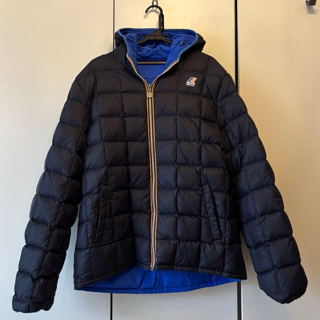 【美品】K-WAY リバーシブルダウンジャケット
