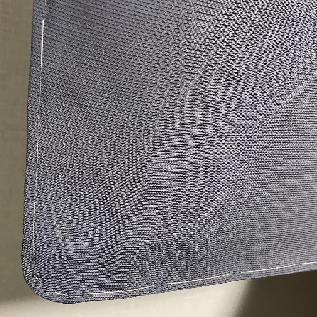 D145 夏着物　訪問着　グレー　桔梗　すすき　絽　正絹　未使用極美品