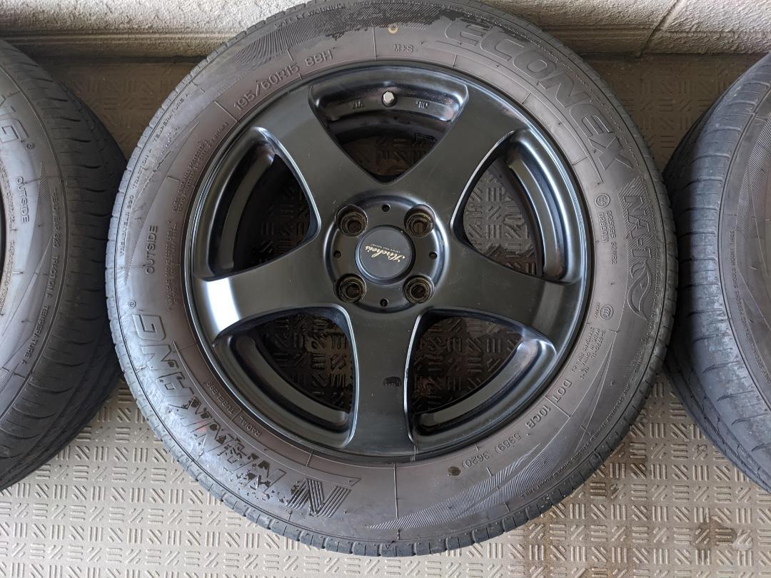 タイヤホイールセット 4本 195/60R15 4穴 PCD100