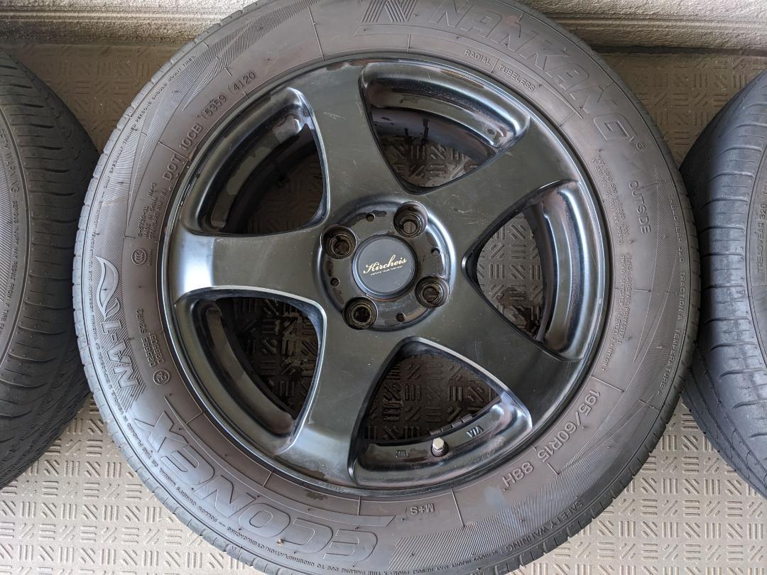 タイヤホイールセット 4本 195/60R15 4穴 PCD100
