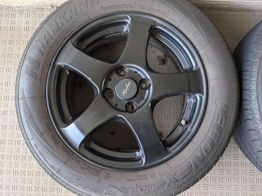 タイヤホイールセット 4本 195/60R15 4穴 PCD100