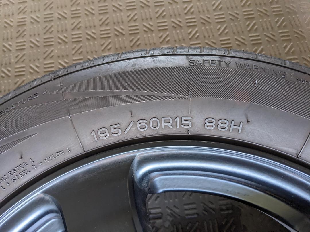 タイヤホイールセット 4本 195/60R15 4穴 PCD100