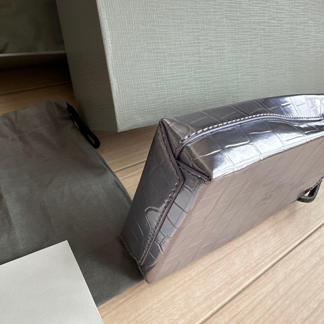 美品 バレンシアガ ショッピング フォンホルダー シルバー ショルダーバッグ