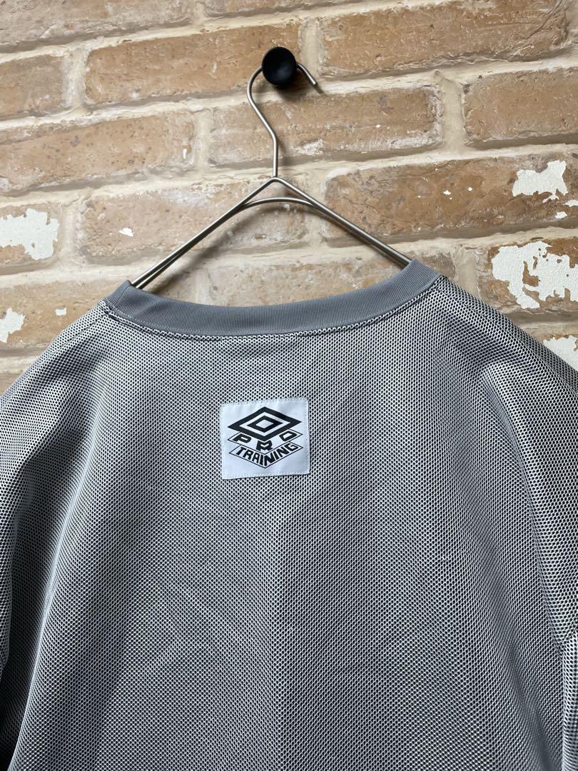 90s アンブロ　UMBRO Tシャツ　ゲームシャツ　サッカーシャツ　シルバー