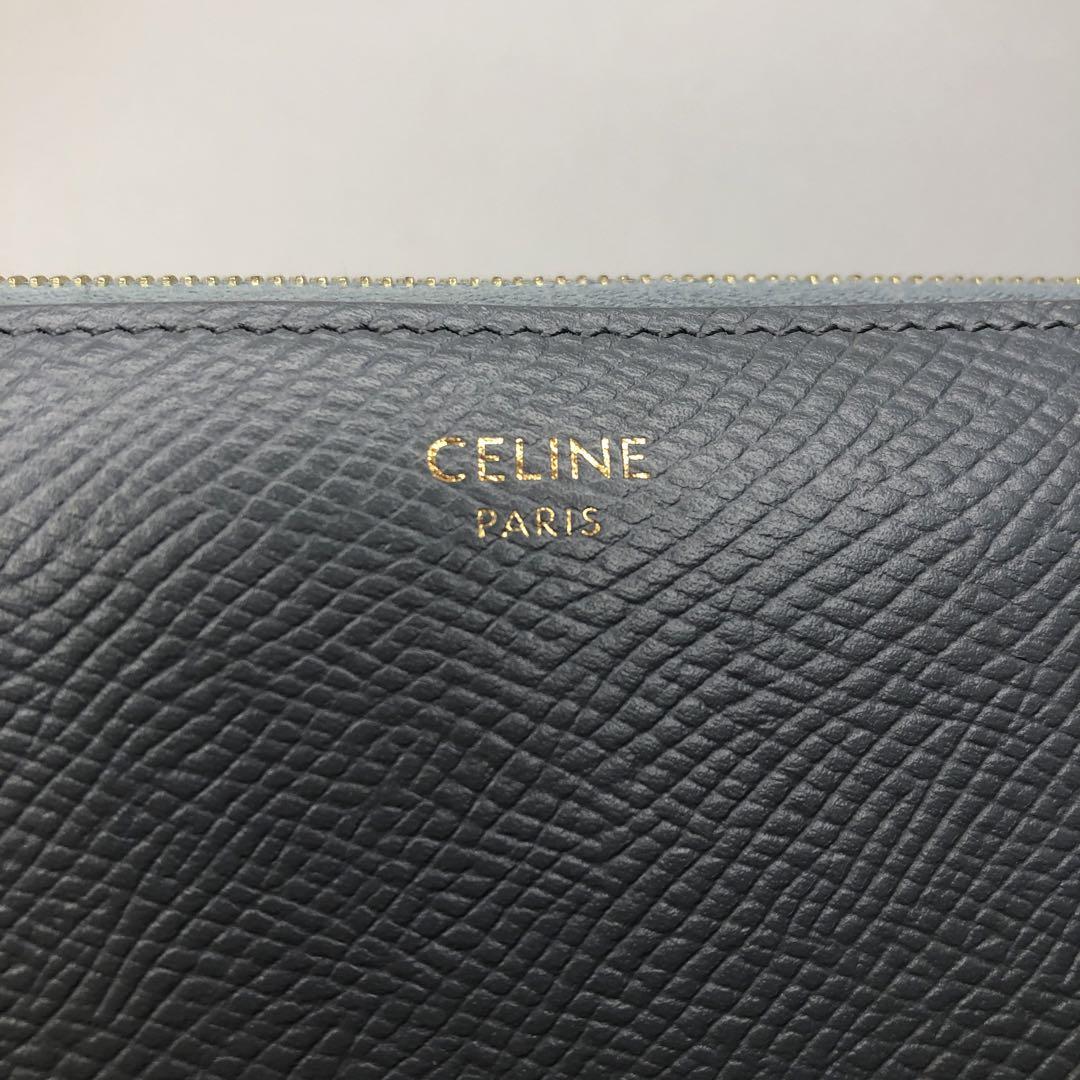 CELINE セリーヌ ラウンドファスナー長財布 レザー ブラックx