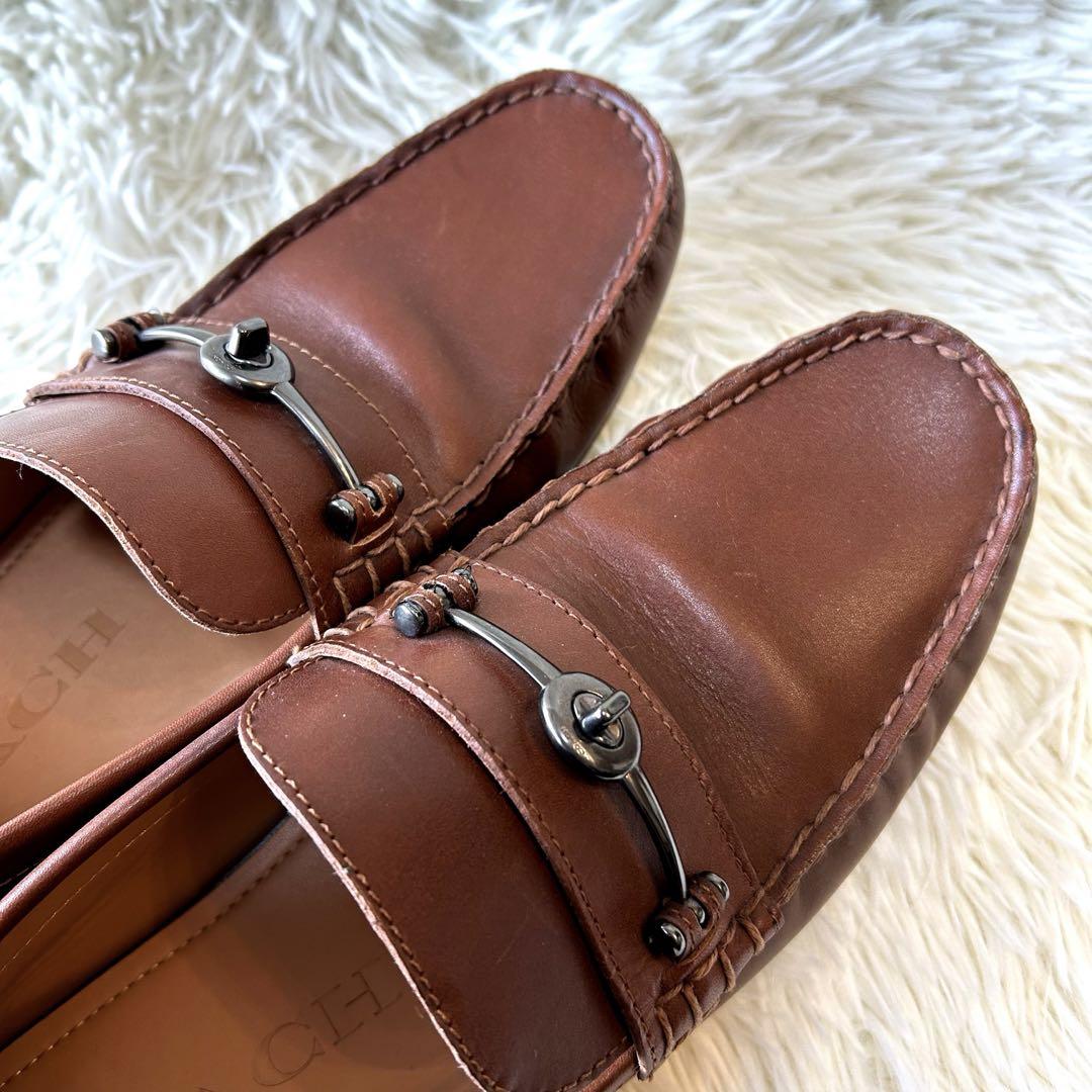 極美品　COACH ビットローファー　ドライビングシューズ　ブラウン　25.5