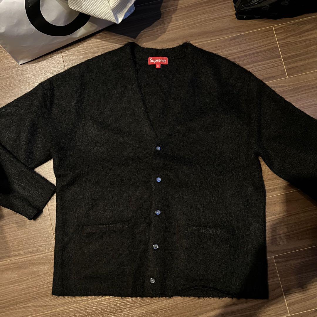 SUPREME Brushed Mohair Cardigan 黒　ブラック　M