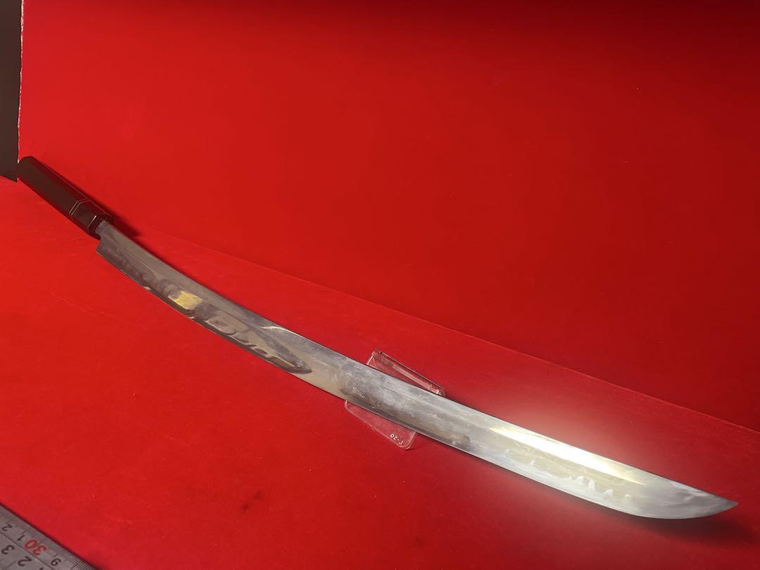 No.01341 包丁 マグロ包丁 先丸型 玉鋼 刃文綺麗 未使用品 No.01341 包丁 マグロ包丁 先丸型 玉鋼 刃文綺麗 未使用品
