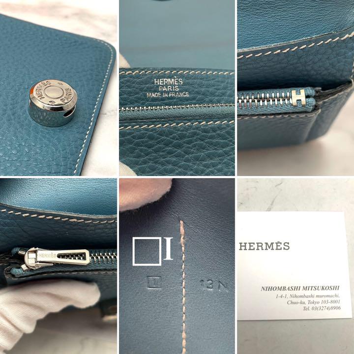 超特価 ✨美品✨HERMES 二つ折り ミニ財布 ブルージーン✨ 85YZK-m53488076865 ドゴン コンパクト 人気高評価