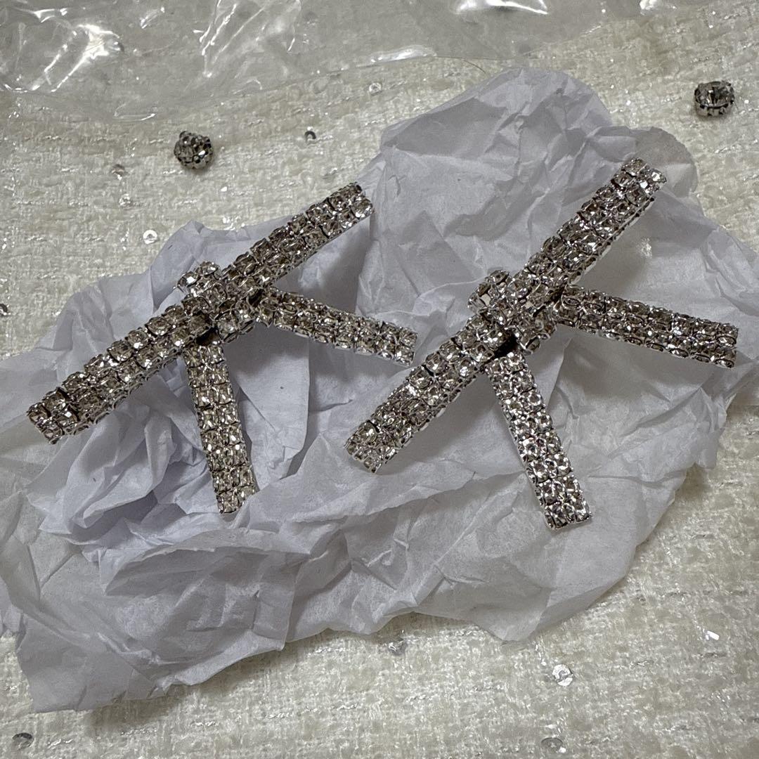 JEWELS ビジュー付きピンクドレス Mサイズ