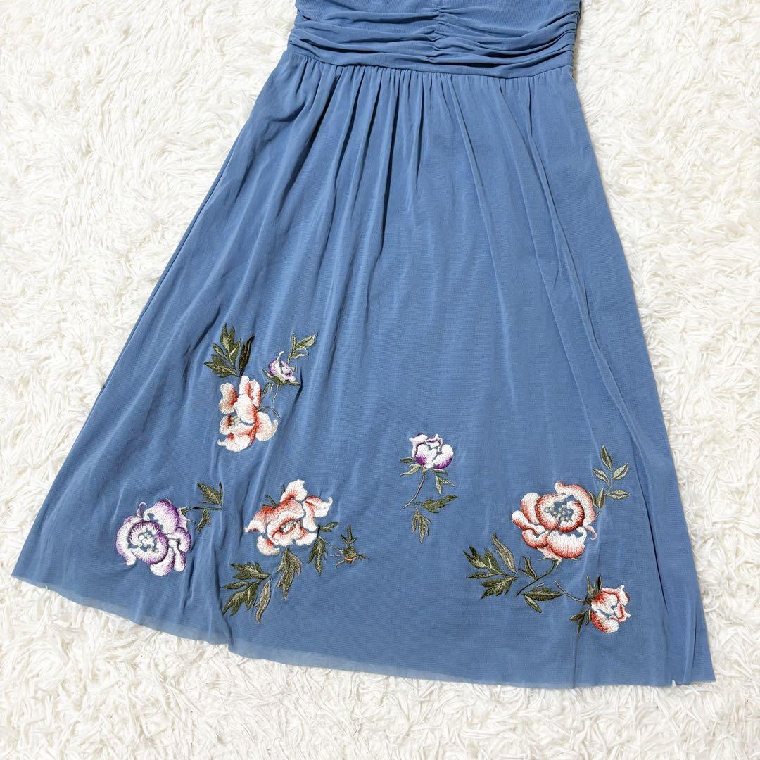 vivienne tam パワーネット　花柄刺繍　カシュクール　ワンピース　S vivienne tam パワーネット 花柄刺繍 カシュクール ワンピース S