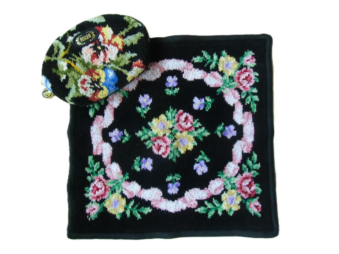 『4年保証』 フェーラー・セット】花柄刺繍ハンカチとポーチ - メルカリ 小物