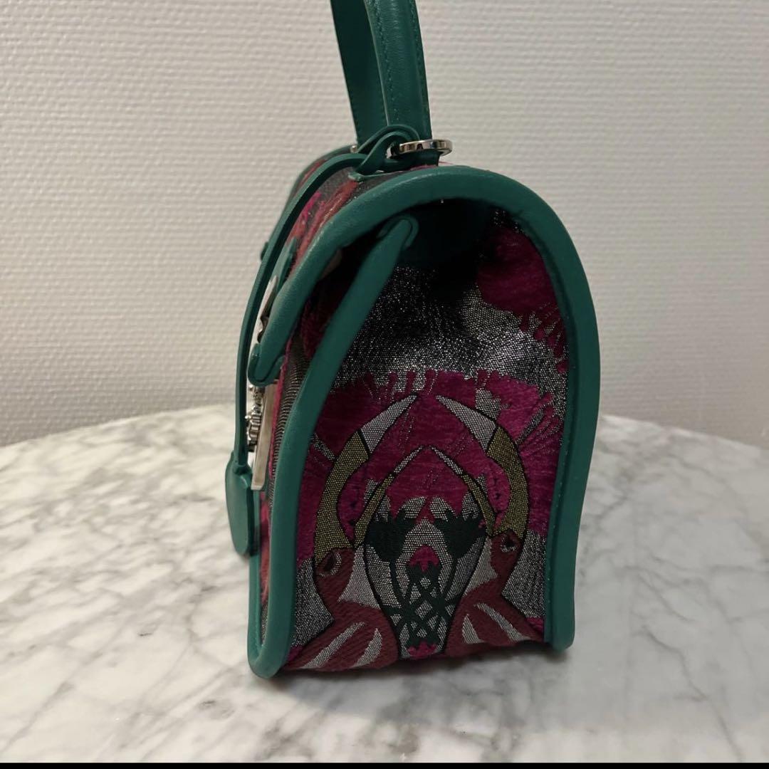 緊急セール中！激レア！FURLA 2wayバッグ　グリーン 布製