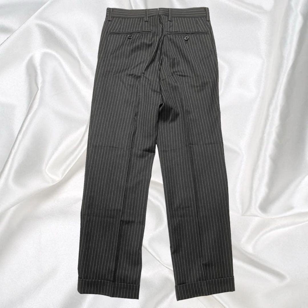 【JOURNAL WORKS】美品 ロロピアーナ 120's 黒 ピンストライプ