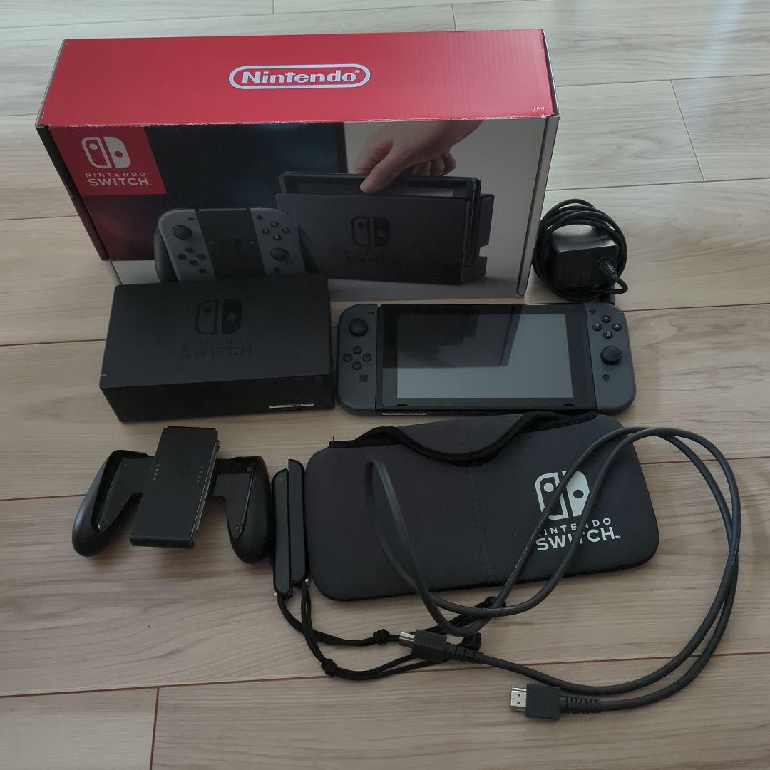 Nintendo Switch 本体 グレー　（箱、ケース付）