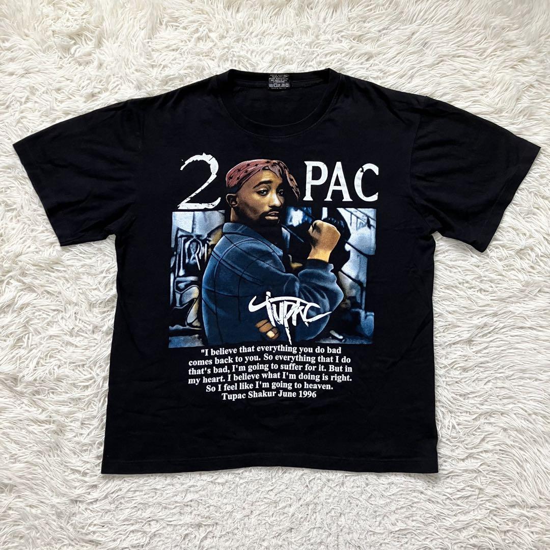《美品人気早い者勝ち》2pacトゥーパックtシャツビッグプリントtupac