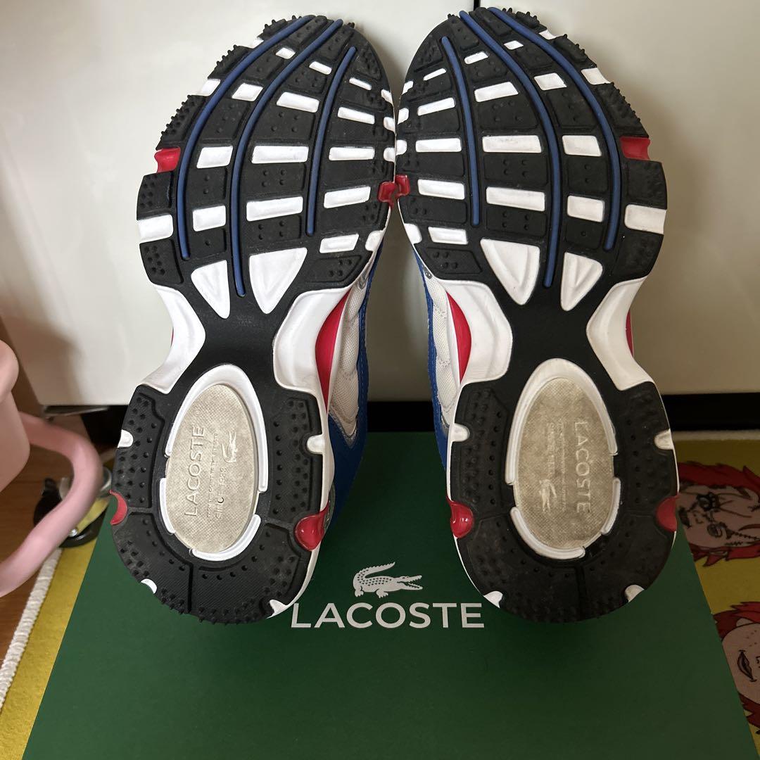 LACOSTEˊ˗ラコステスニーカー✨️レディースˊ˗ホワイト×ブルー24.0cm