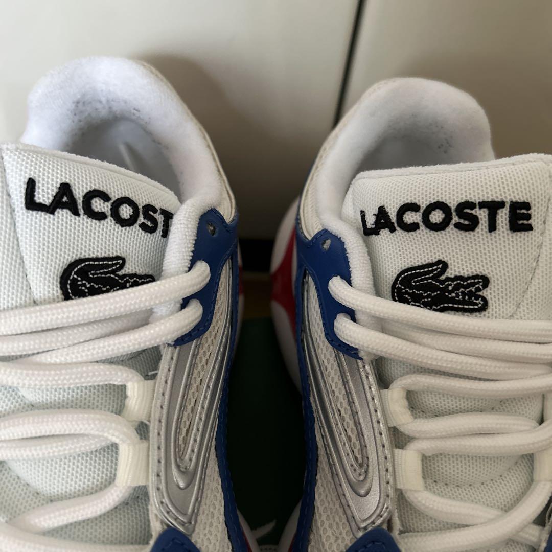 LACOSTEˊ˗ラコステスニーカー✨️レディースˊ˗ホワイト×ブルー24.0cm