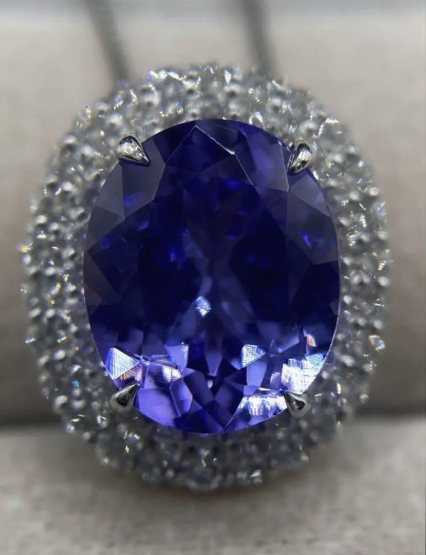 JE248★最高級 大粒タンザナイト3ct ダイヤ pt950 ヘッド 鑑別付