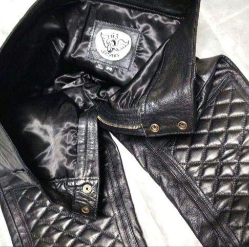 63leathers ダブルニー レザーパンツ パデット サイズ 34 USED