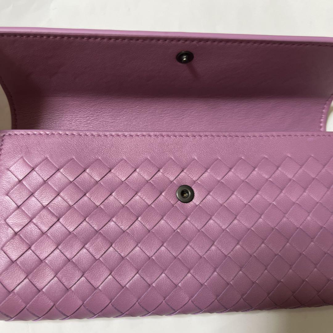 新品未使用　Bottega Veneta パープルピンク レザー 長財布