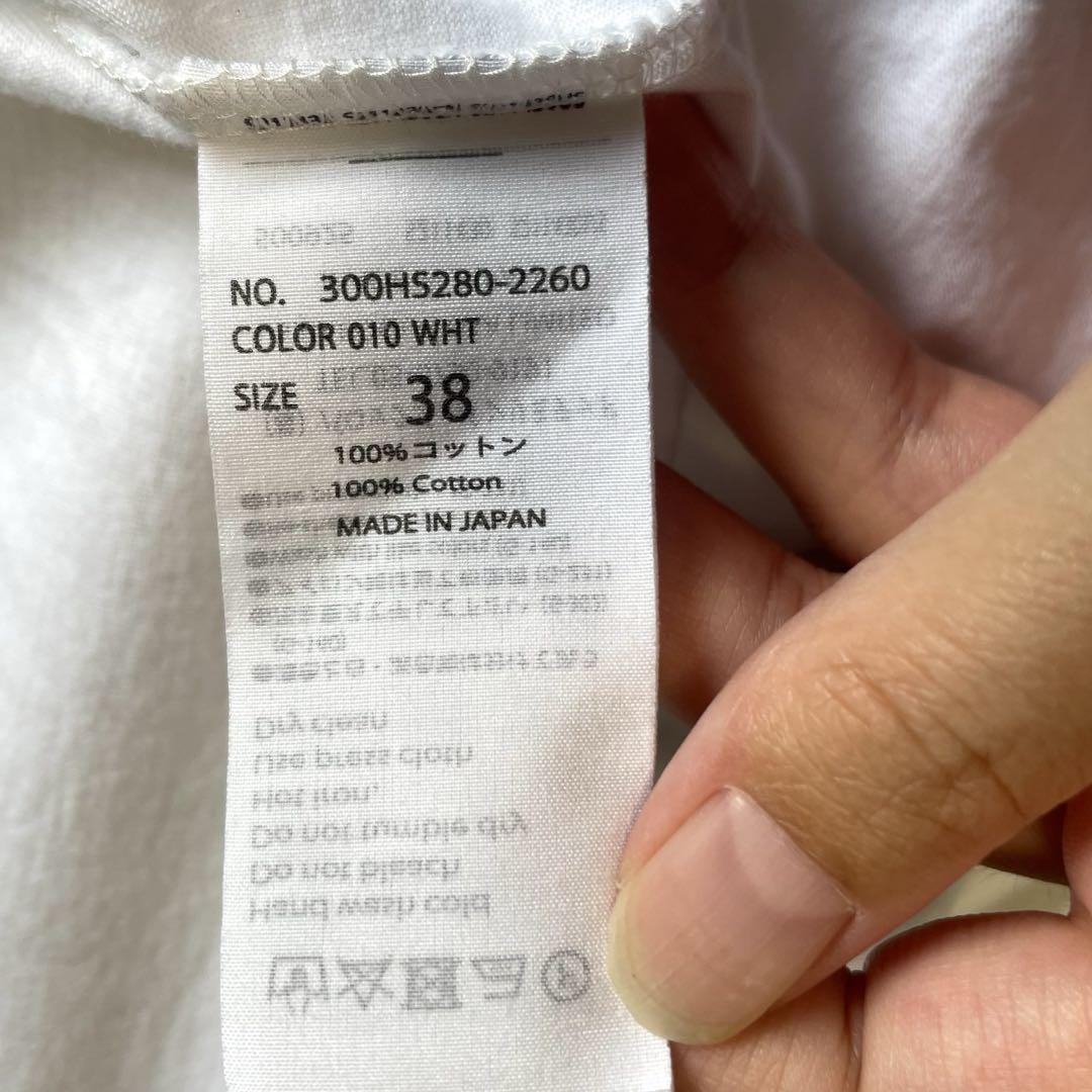 極美品【エンフォルド】変形 Tシャツ 2024SS 白 ウォッシャブル 38 綿