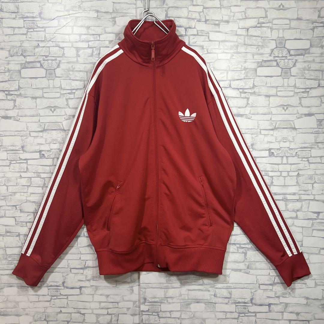adidas ワンポイント刺繍ロゴ　スリーストライプ　トラックジャケット　XL