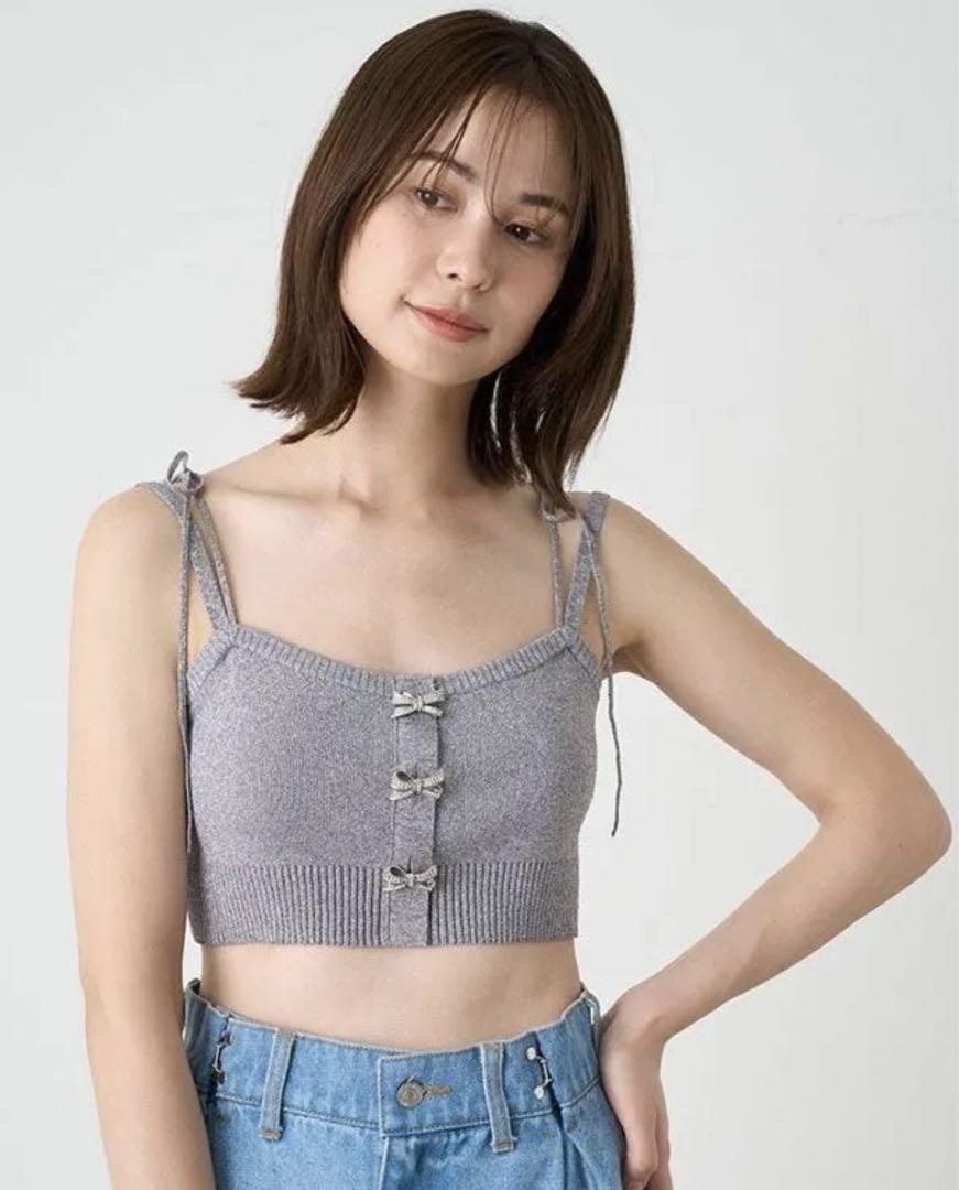 新品SNIDEL スナイデル リボンビジューボタンビスチェ swnt242107