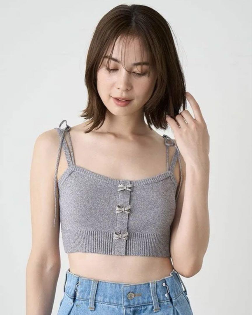 新品SNIDEL スナイデル リボンビジューボタンビスチェ swnt242107