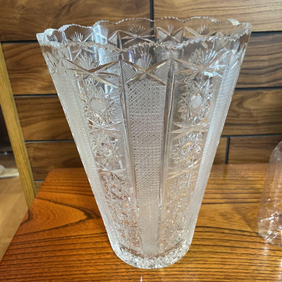 ボヘミアクリスタル 大型花瓶③ bohemia crystals 500pk