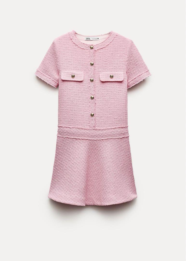 今季完売品 新品 ZARA ザラ ツイードワンピース テクスチャー