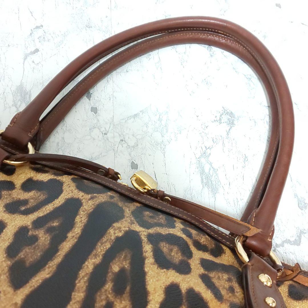 【美品】DOLCE&GABBANA レオパード PVCレザー ラージトートバッグ