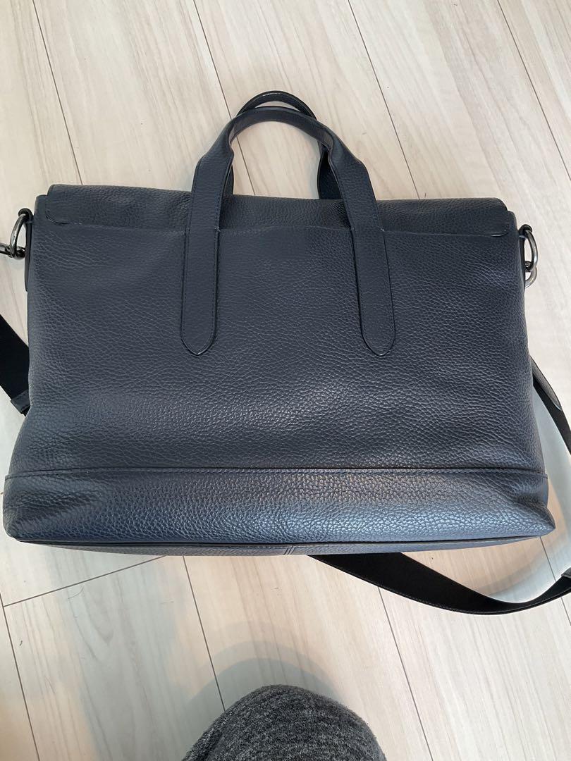 COACH ビジネスバッグ ブルーレザー美品