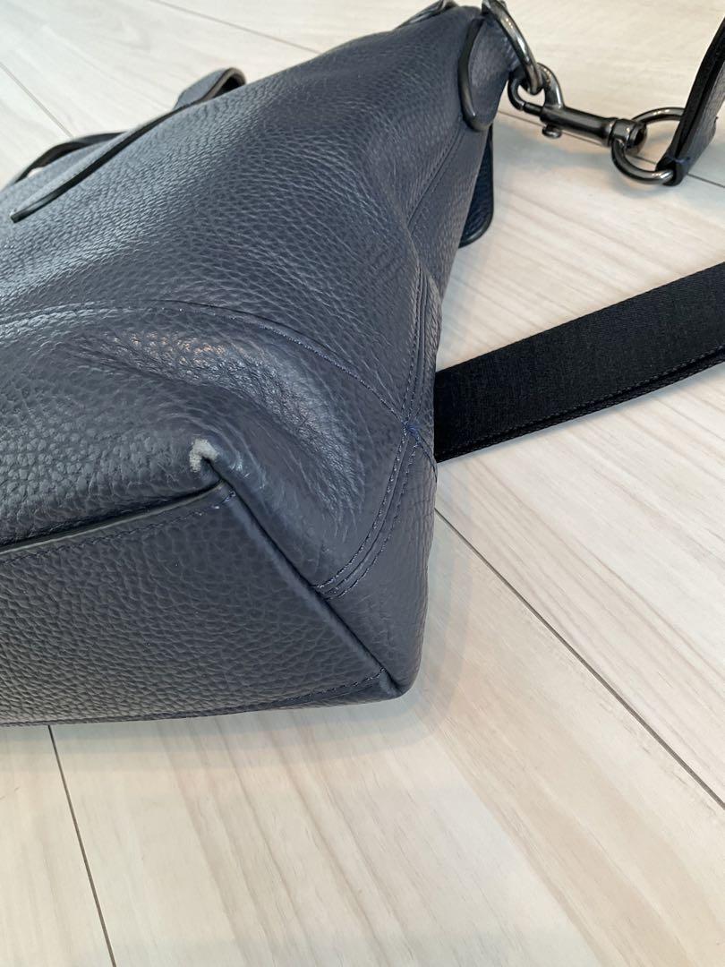 COACH ビジネスバッグ ブルーレザー美品