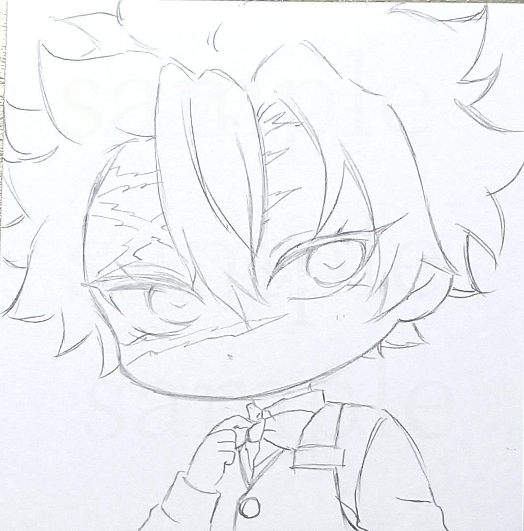 手描きイラスト◆豆色紙
