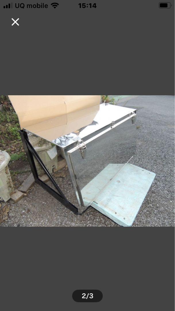 トラック用 ステンレス製 工具箱 収納庫 90cm幅 専用ステー付き