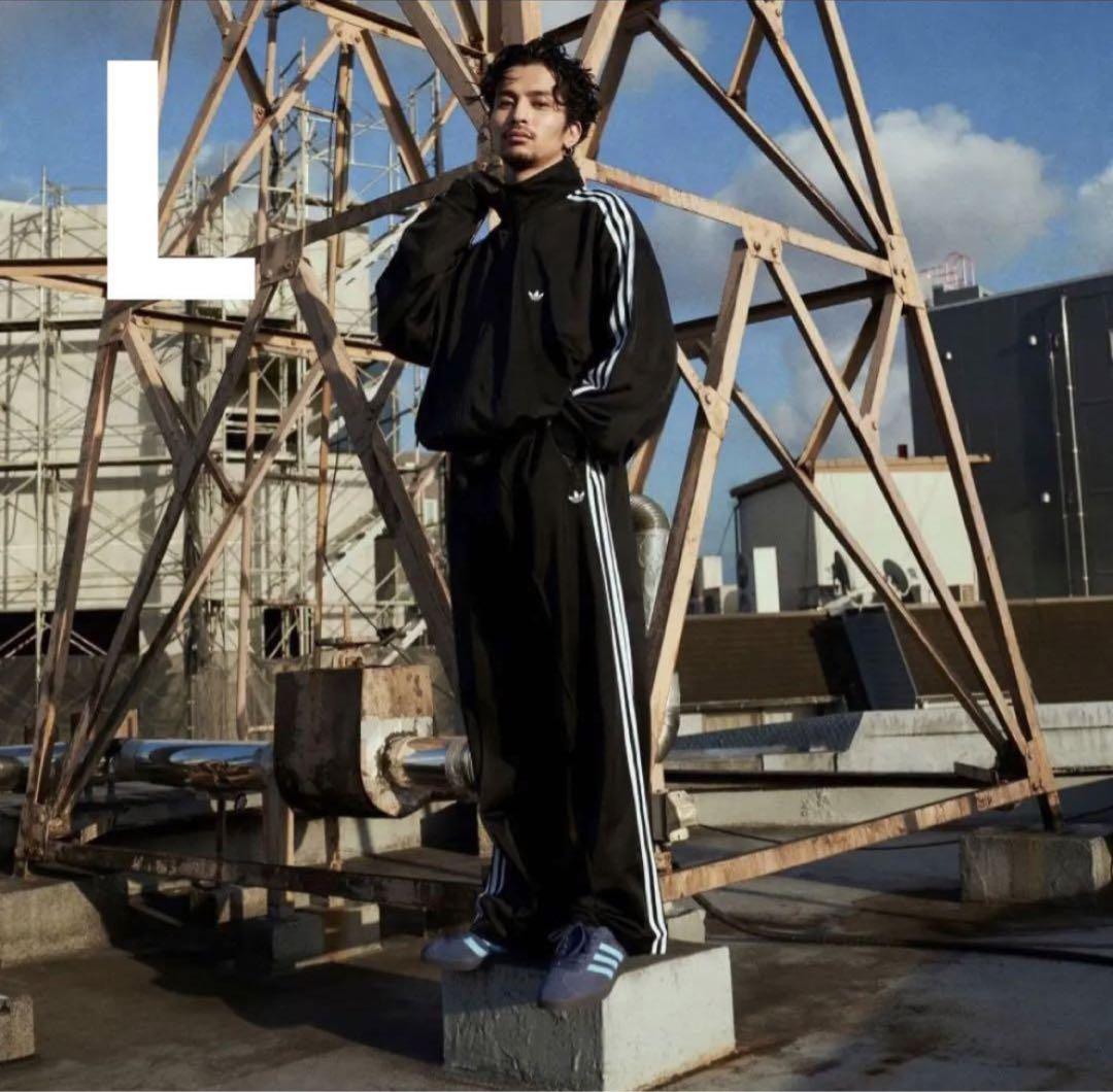 adidas トラックジャケット ジェンダーニュートラル 黒 ブラック L