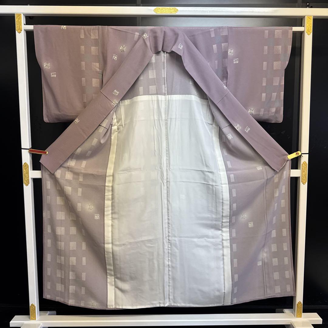 6-126 夏物 小紋 絽 正絹 着物 - メルカリ