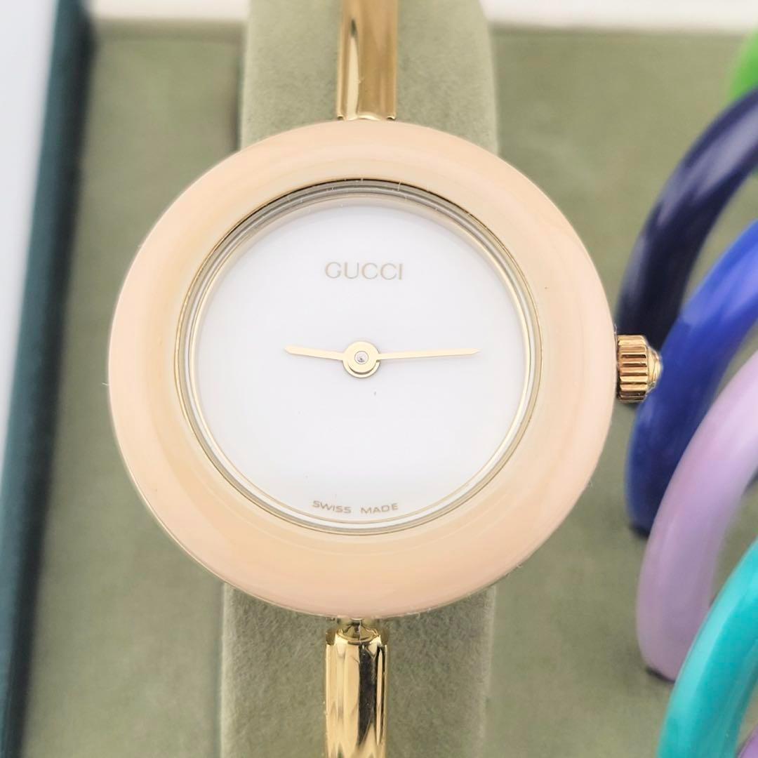 美品 GUCCIグッチ 11/12.2 チェンジベゼル12色 レディース腕時計