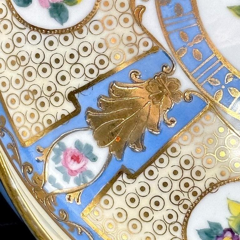 オールド ノリタケ 薔薇文 脚付き ボウル 花 金彩 盛上 アンティーク