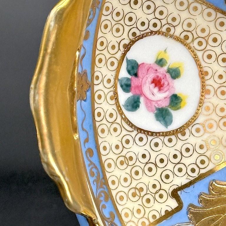 オールド ノリタケ 薔薇文 脚付き ボウル 花 金彩 盛上 アンティーク