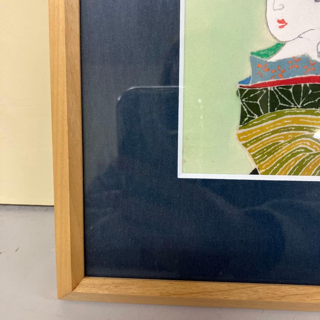 昭和レトロ 絵画 浮世絵 手描友禅染絵 島光大作 刺繍画 アート 壁掛け