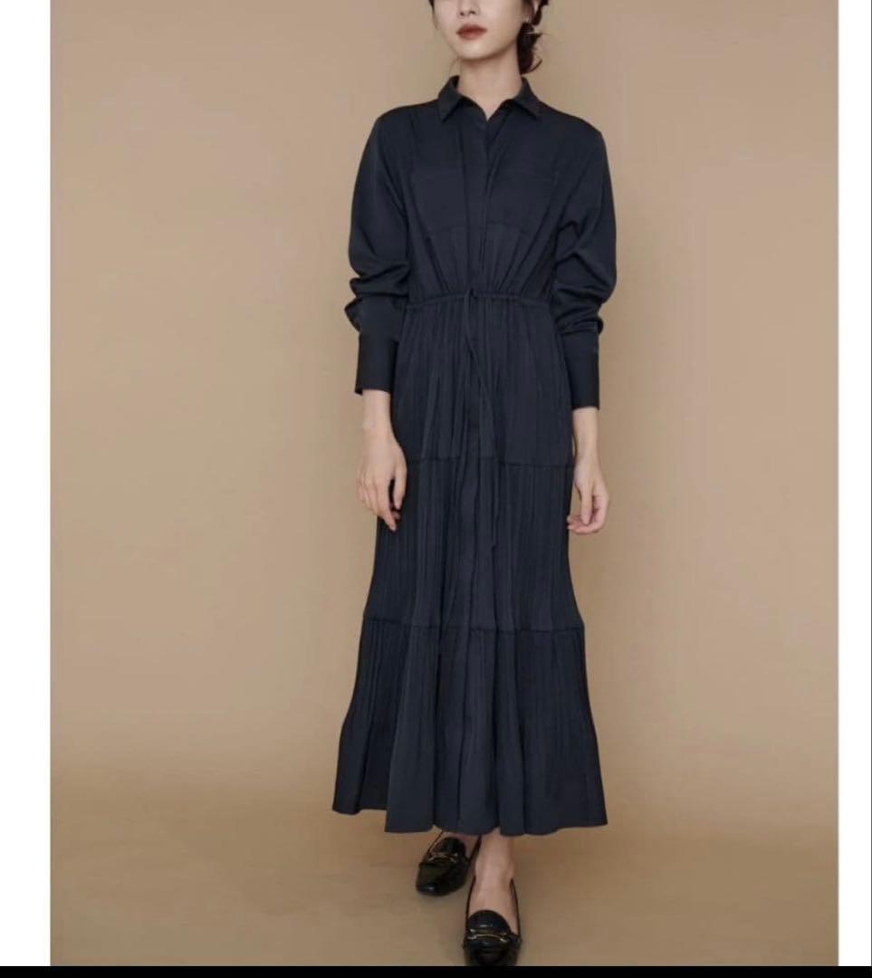 L Orロル Pleats Shirt Dress SIZE Noble