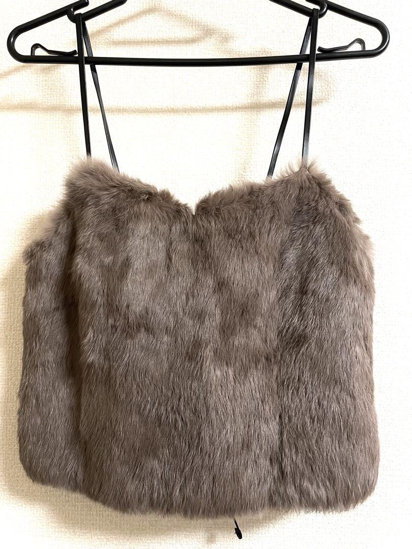 rabbit fur camisole ギャル d.i.a ブラッククイーン