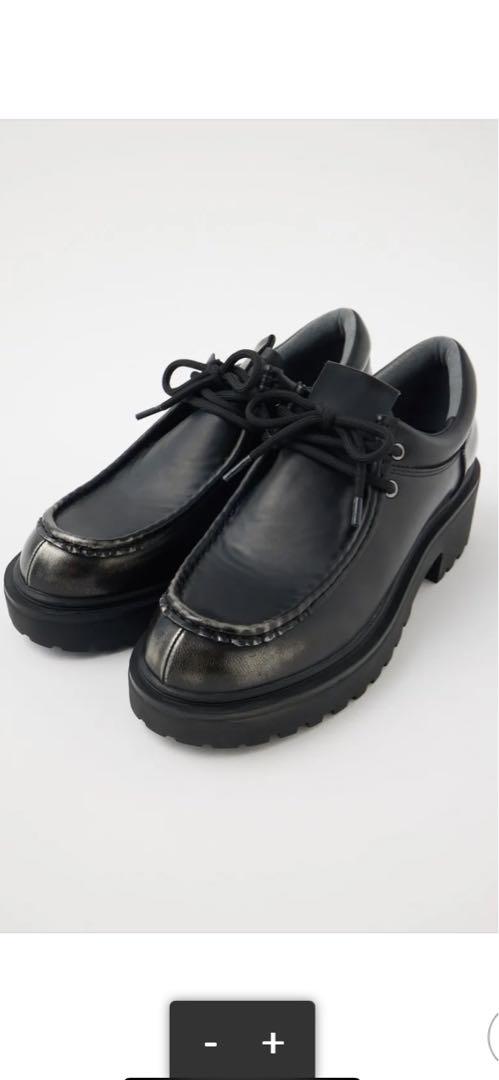 新品★今期MOUSSY ブラック ローファー 厚底