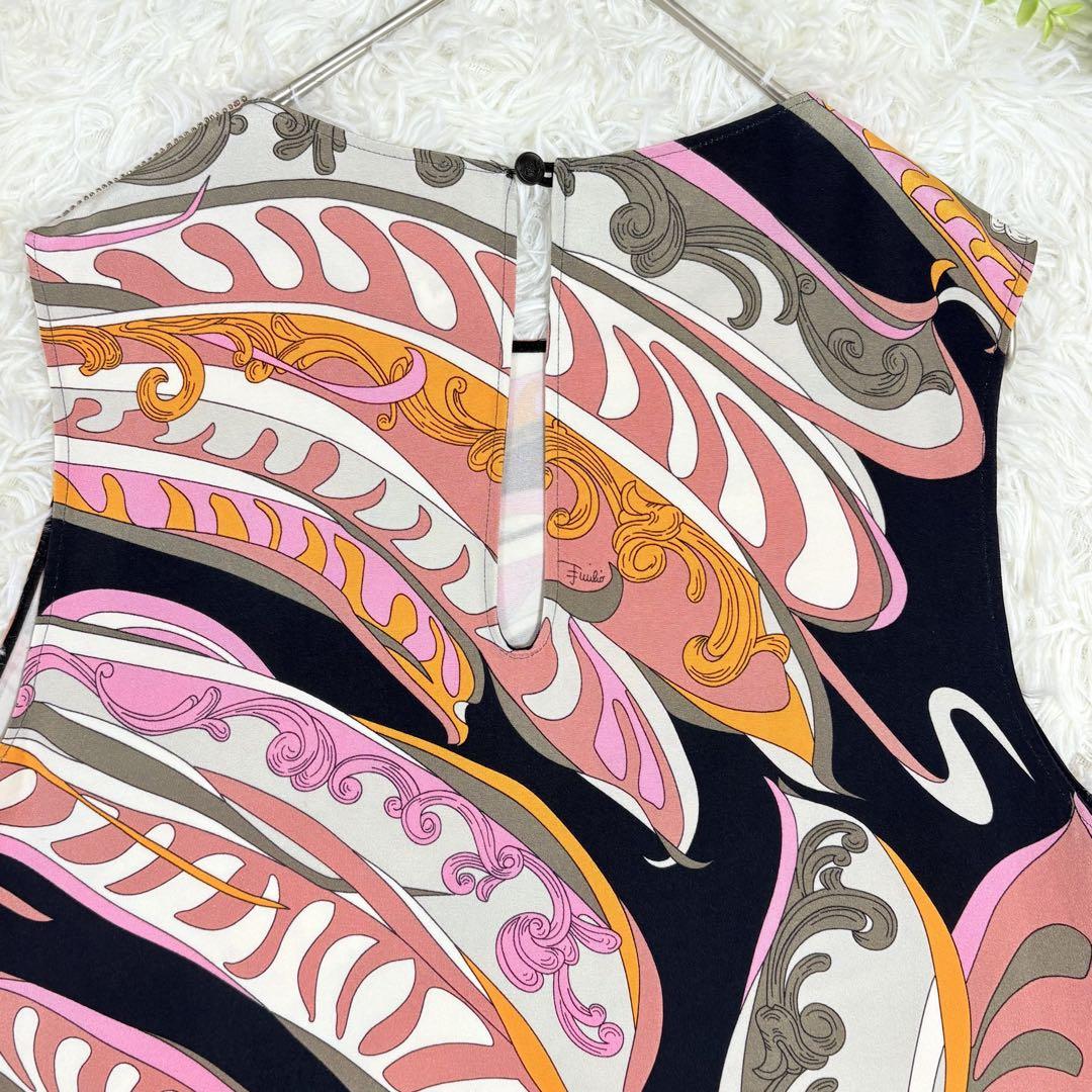 美品☆EMILIO PUCCI エミリオプッチ ノースリーブ シルク100