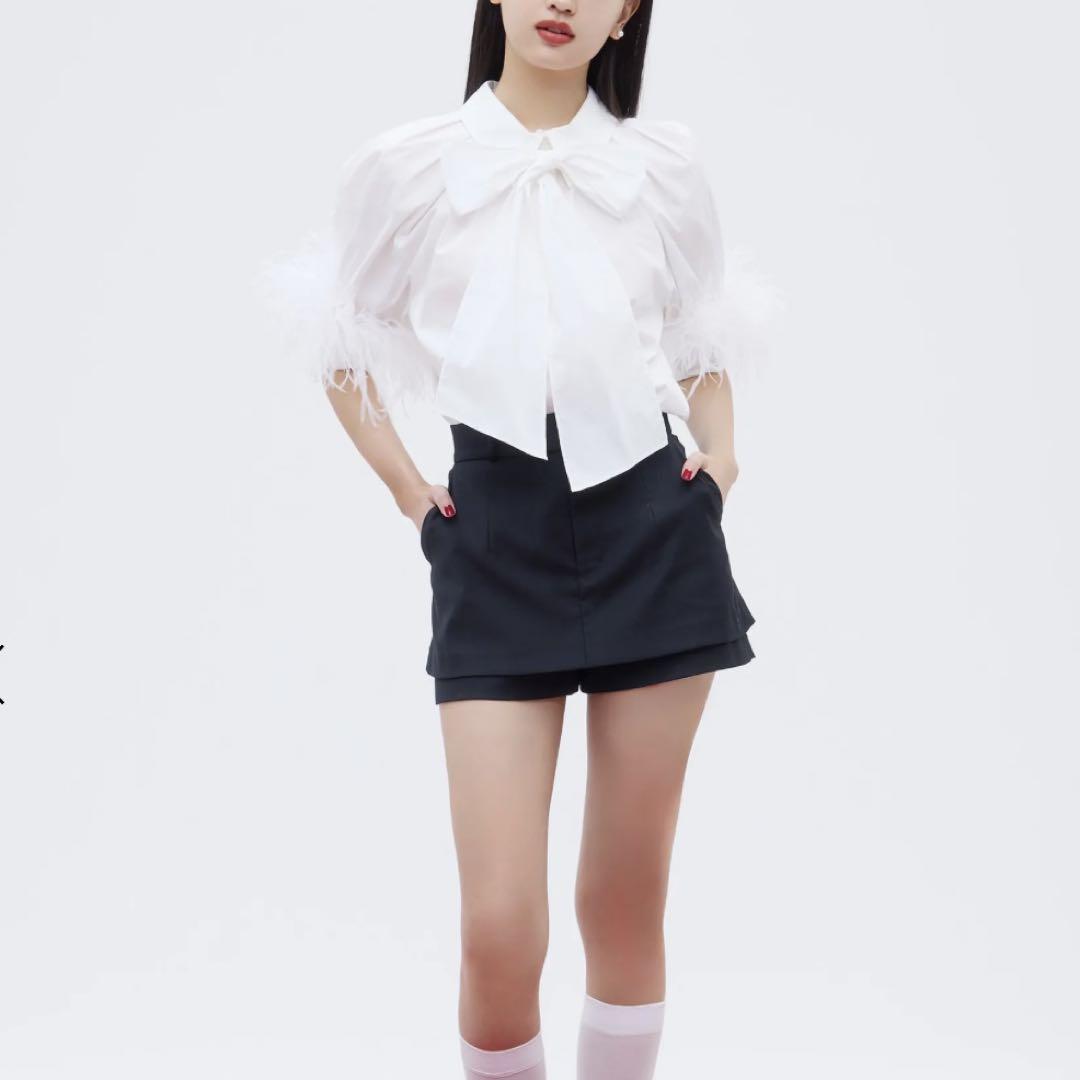 フェザーカフスシャツ(F WHITE): TOPS