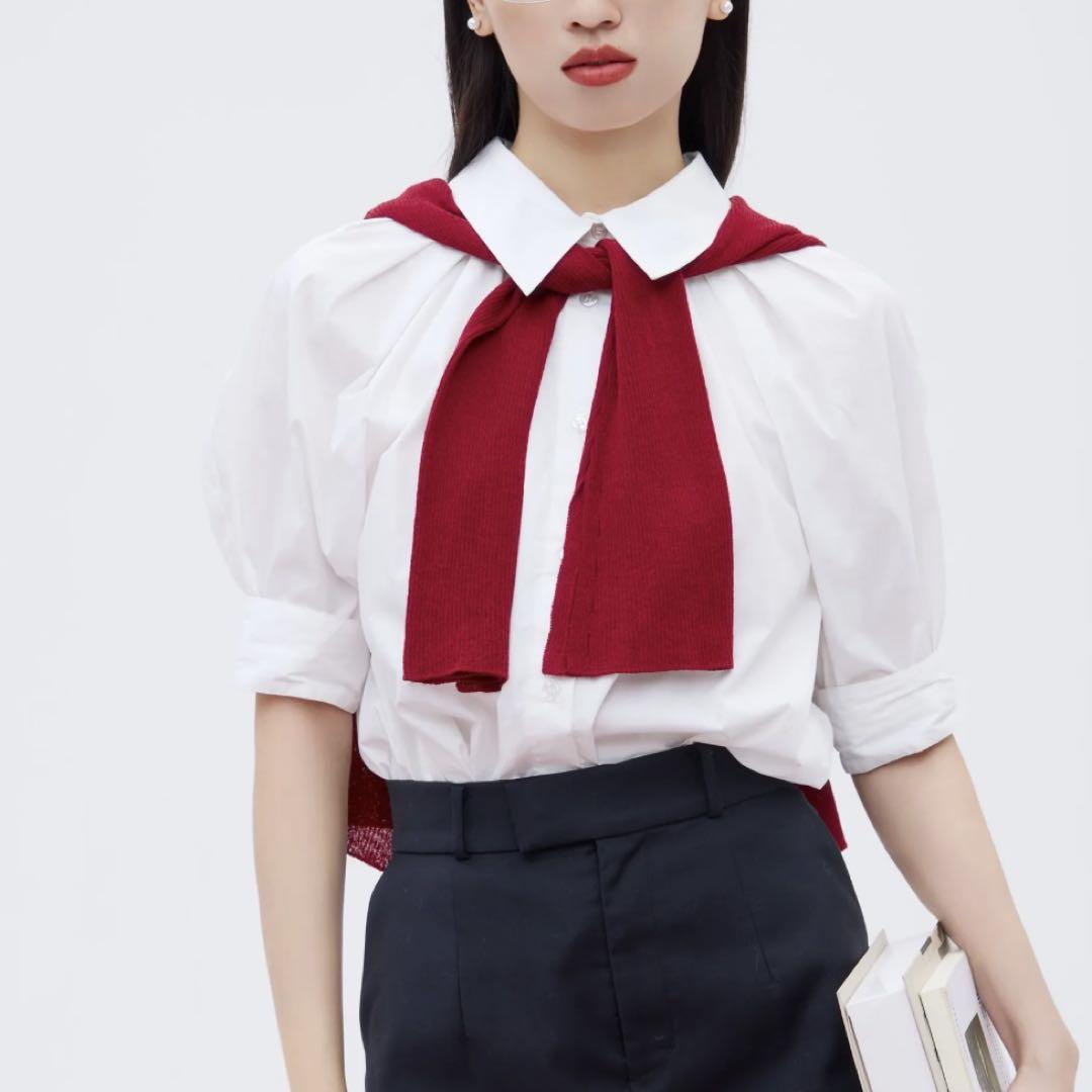 【6/14限定価格】eimy istoire フェザーカフスシャツ　　3way 美品✨eimy istoire フェザーカフスシャツ 3way フリーサイズ