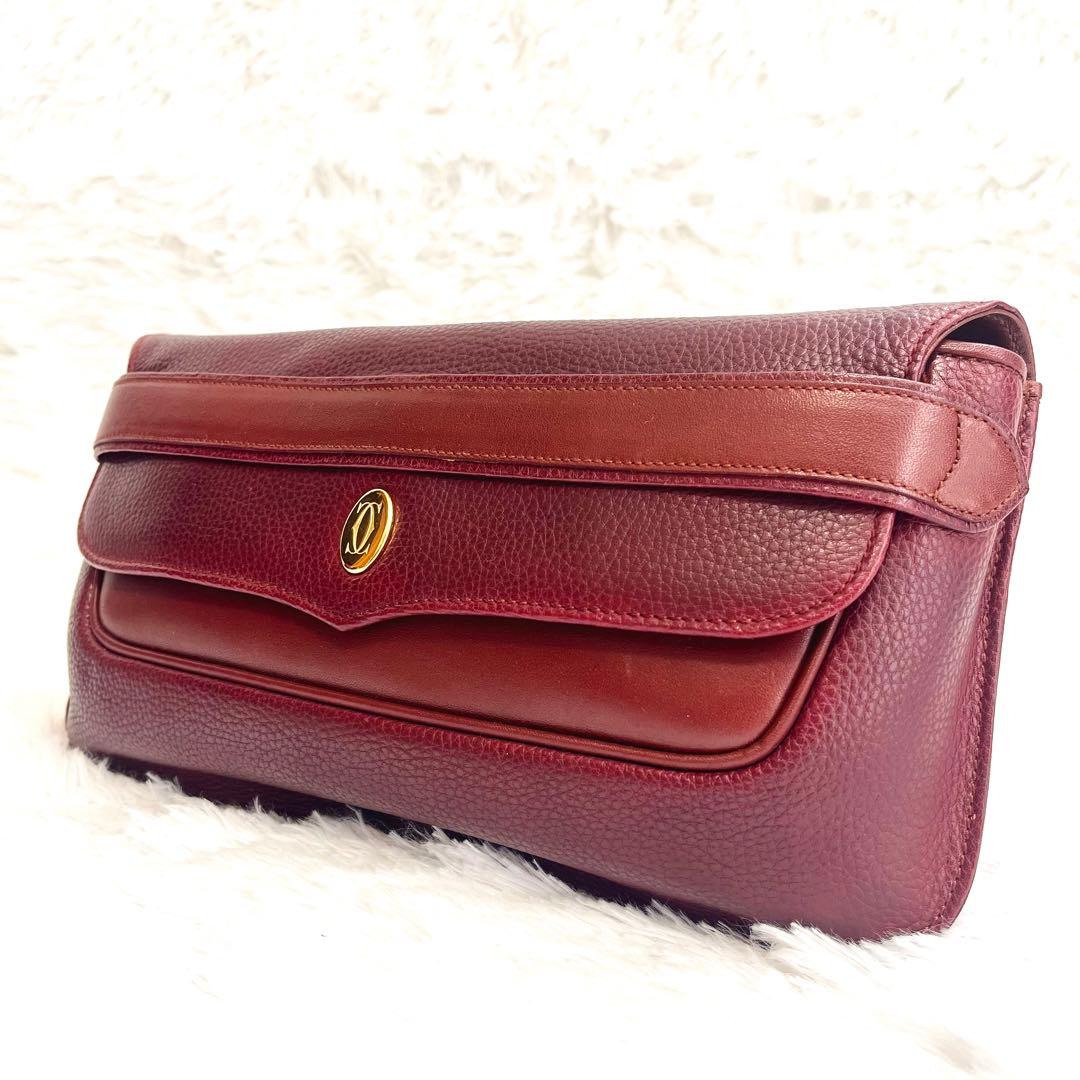 カルティエ マストライン クラッチバッグ セカンドバッグ ボルドー レッド 赤 カルティエ マストライン クラッチバッグ セカンドバッグ ボルドー レッド 赤