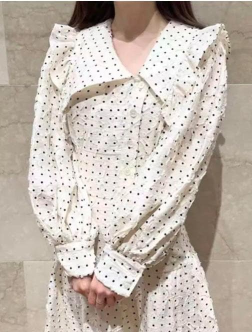 美品✨スナイデル フリルカラーワンピースsweetコラボ インナーワンピース付き